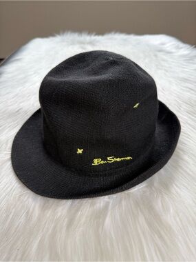 Ben Sherman Black Knit Fedora Hat S/M